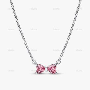 Pandora Sparkling Pink Bow Jewellery Necklace